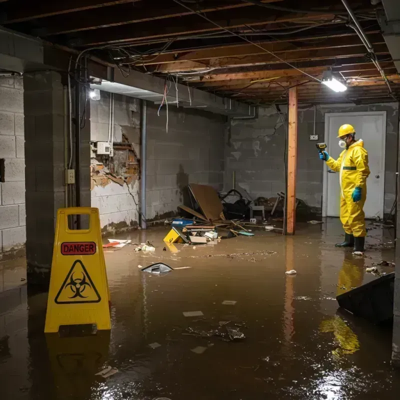 Flooded Basement Electrical Hazard in Libertyville, IL Property